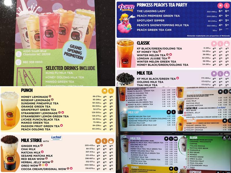 Kung Fu Tea Menu