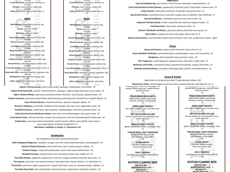 Salmeri's Italian Kitchen Menu