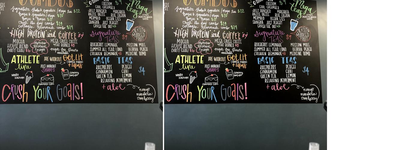 CRUSH nutriton Menu