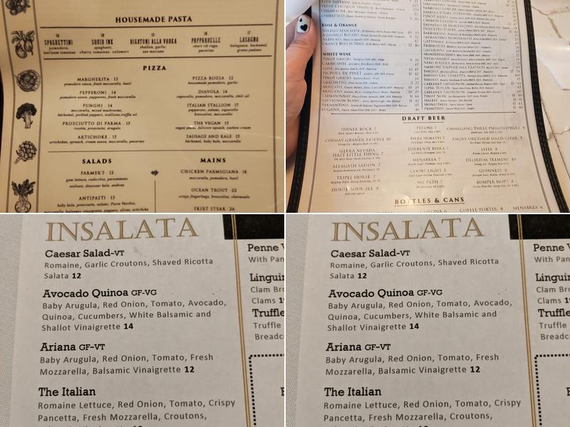 ITA Italian Kitchen Menu