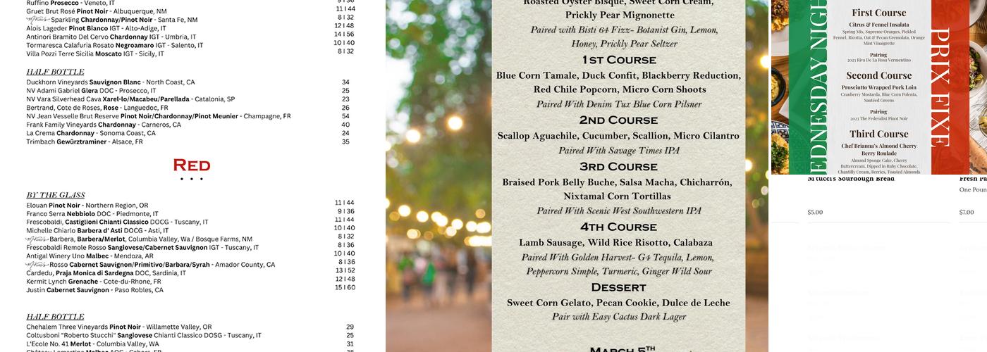 M'tucci's Twenty-Five Menu