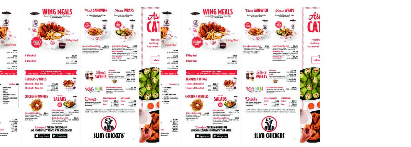 Slim Chickens Menu