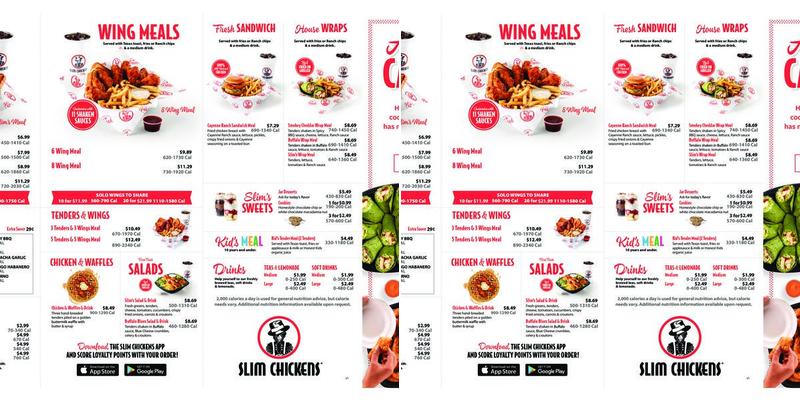 Slim Chickens Menu