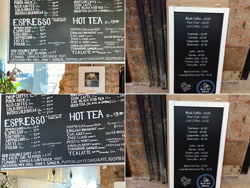 Blue Sky Brews Menu