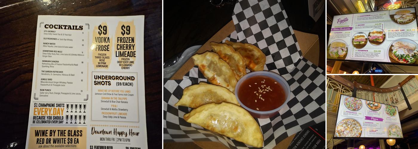 Underground Hall Menu