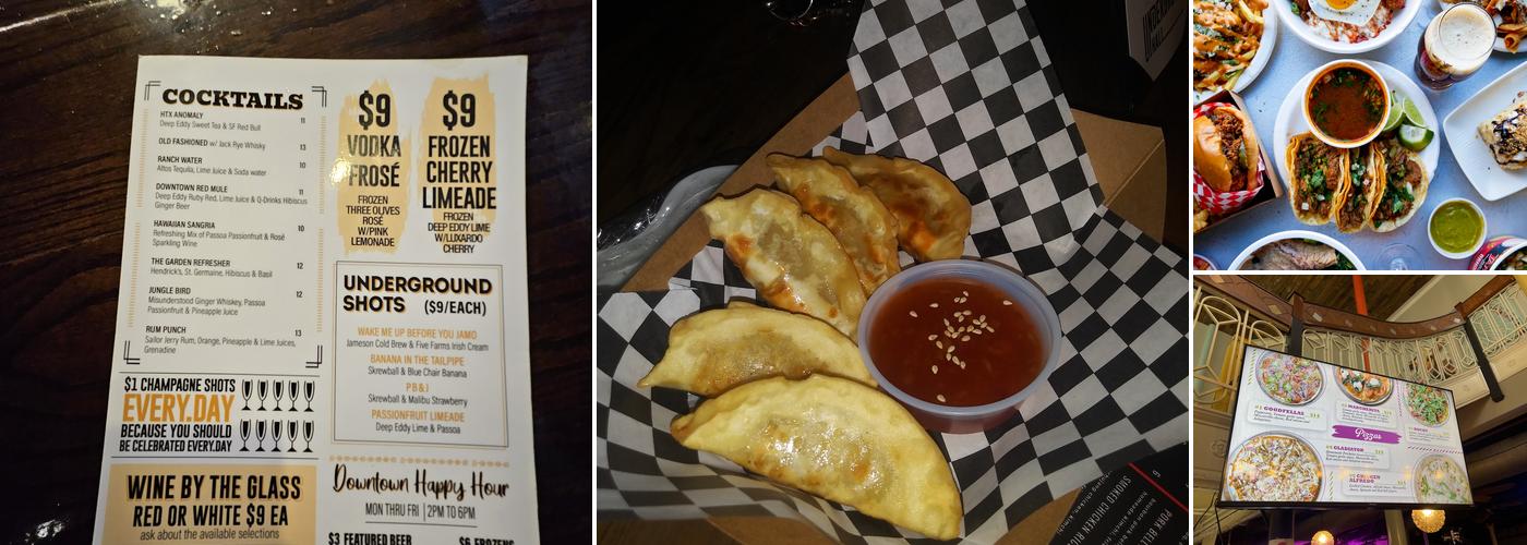 Underground Hall Menu