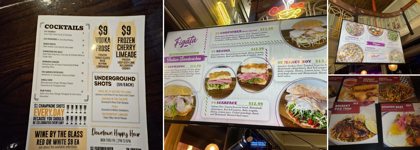 Underground Hall Menu