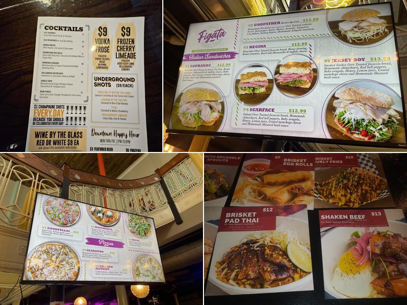 Underground Hall Menu