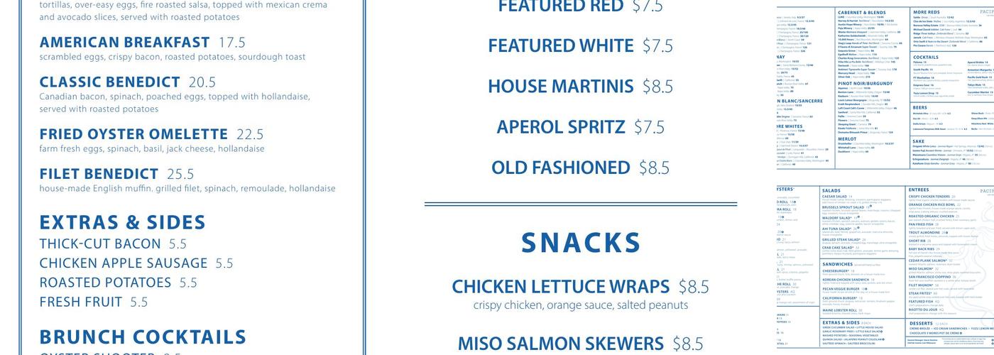 Pacific Table Menu