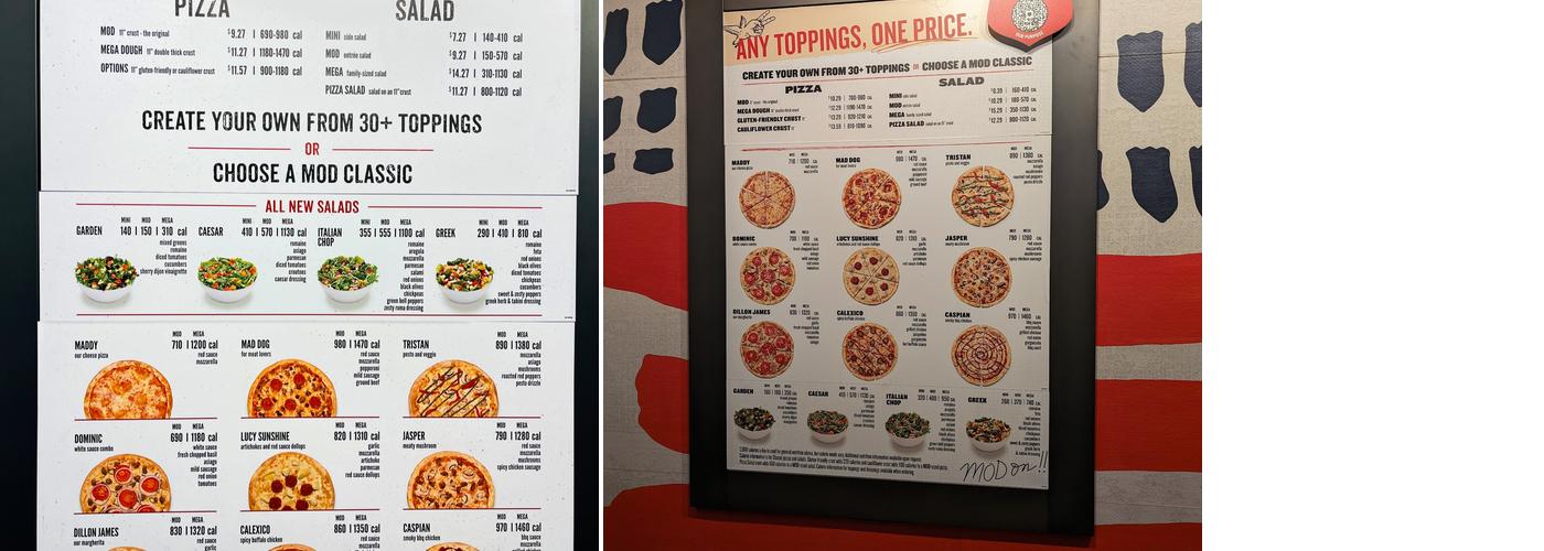 MOD Pizza Menu