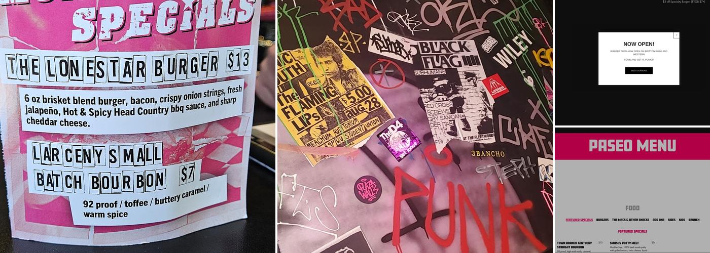 Burger Punk - Paseo Arts District Menu