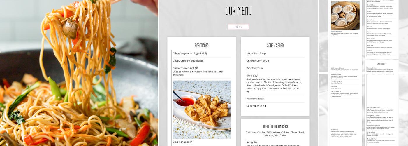 Sky Asian Fusion Menu