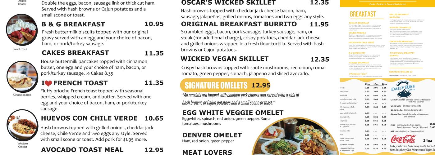 Scrambled! Breakfast + Lunch Menu