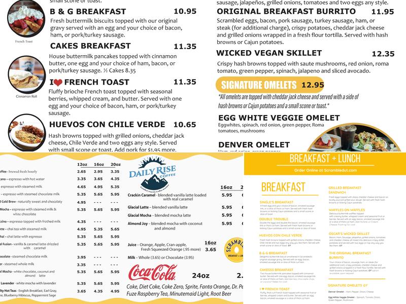 Scrambled! Breakfast + Lunch Menu