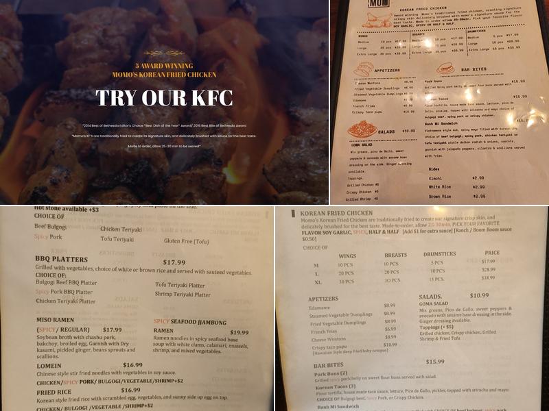 Momo chicken and grill Menu