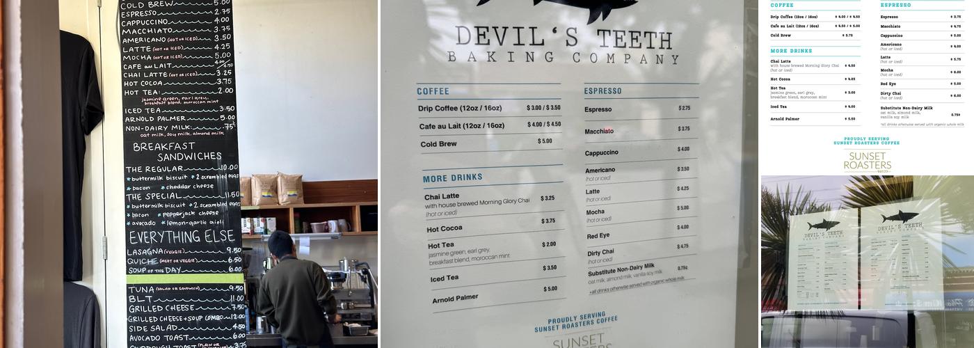 Devil's Teeth Baking Company Menu