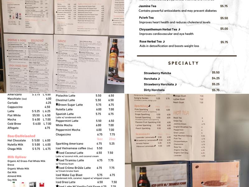 Wake Cup Menu