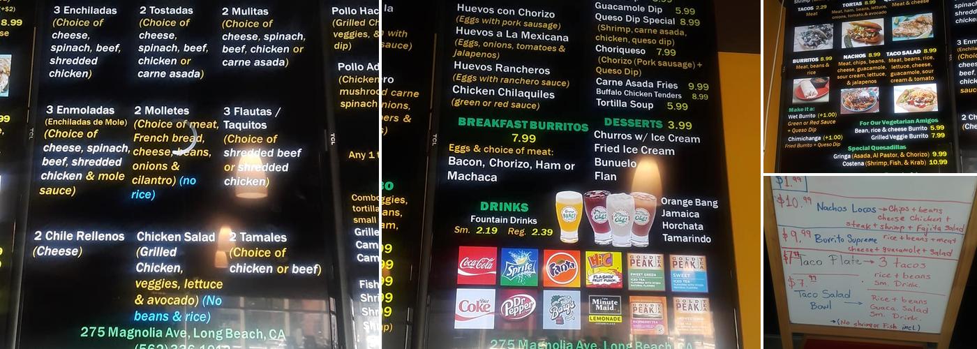 Hacienda Franco Menu