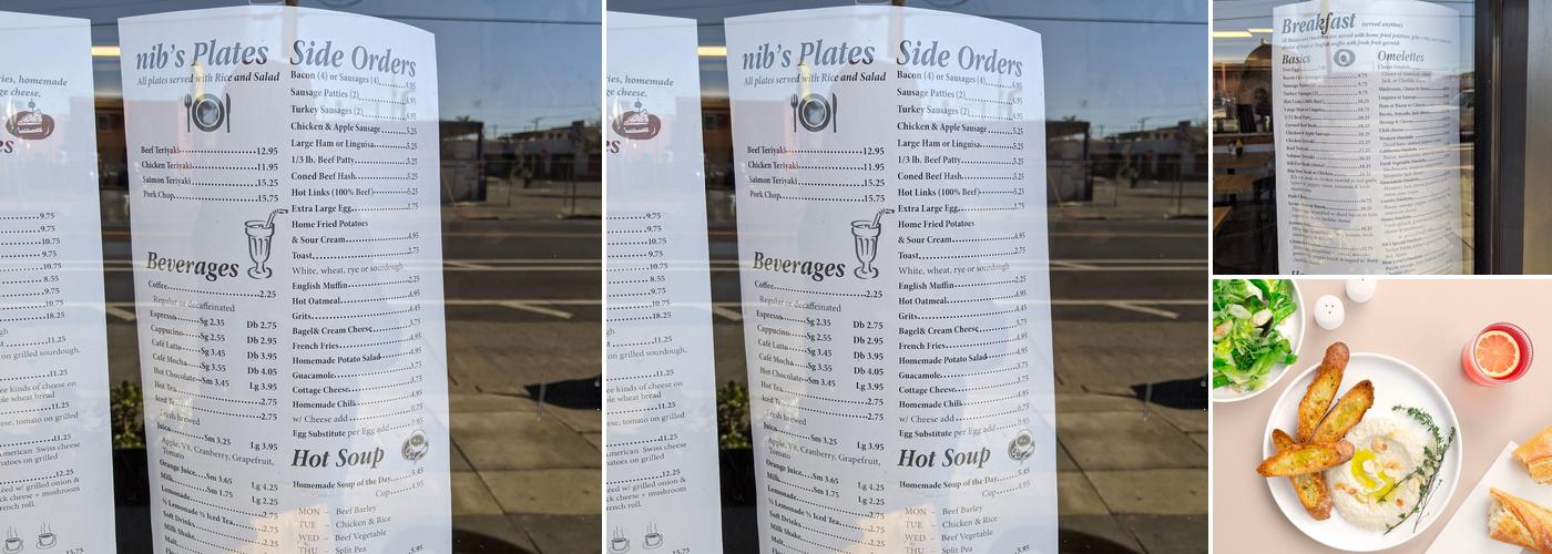 nib's Restaurant Menu