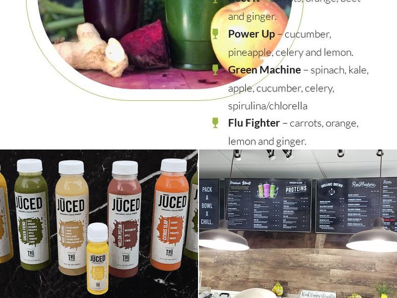 Tru Bowl Superfood Bar Menu