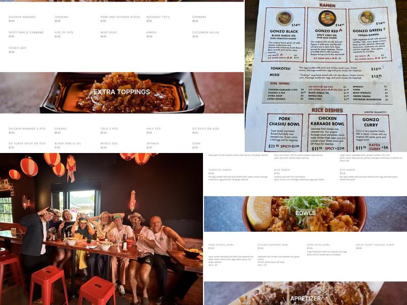 GONZO! Menu