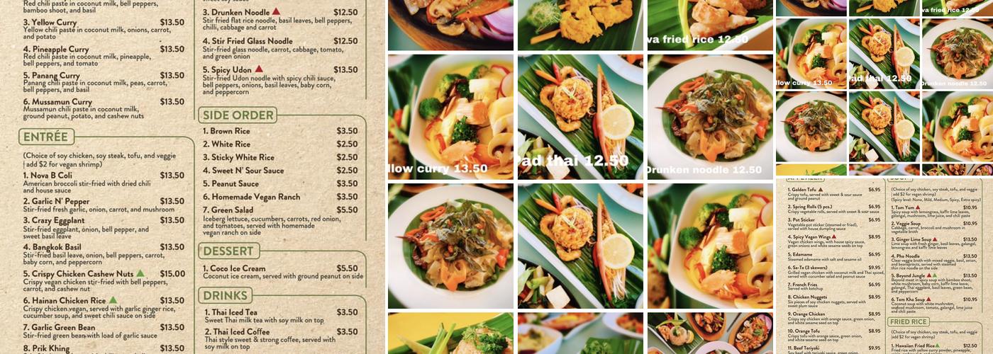 Vegan Nova Menu