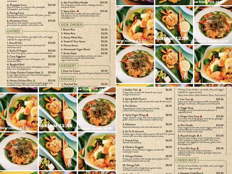 Vegan Nova Menu