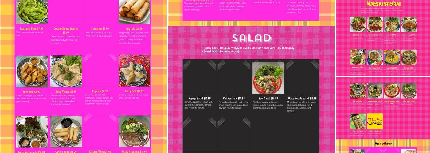 Anothai Kitchen Menu