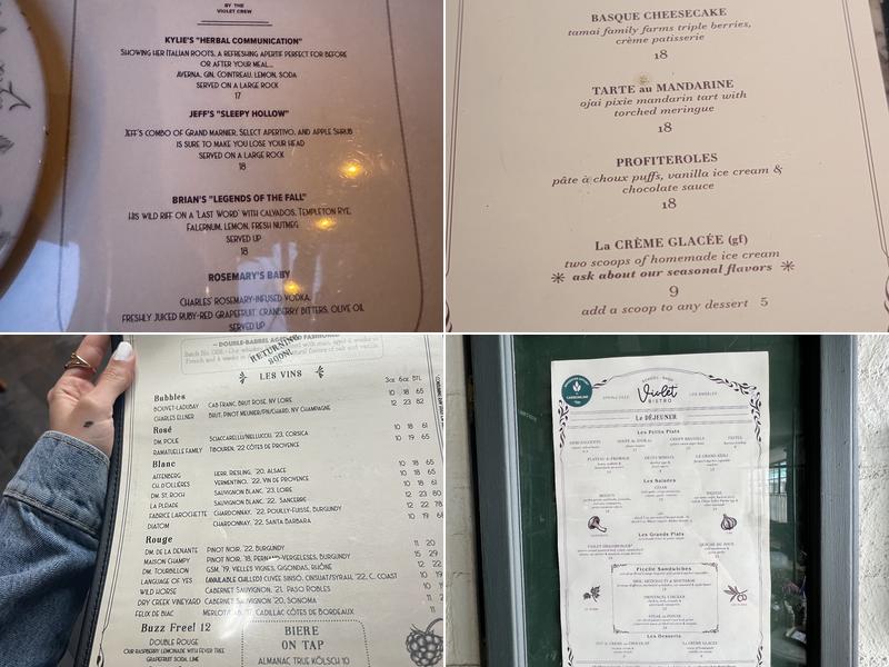 Violet L.A. Menu