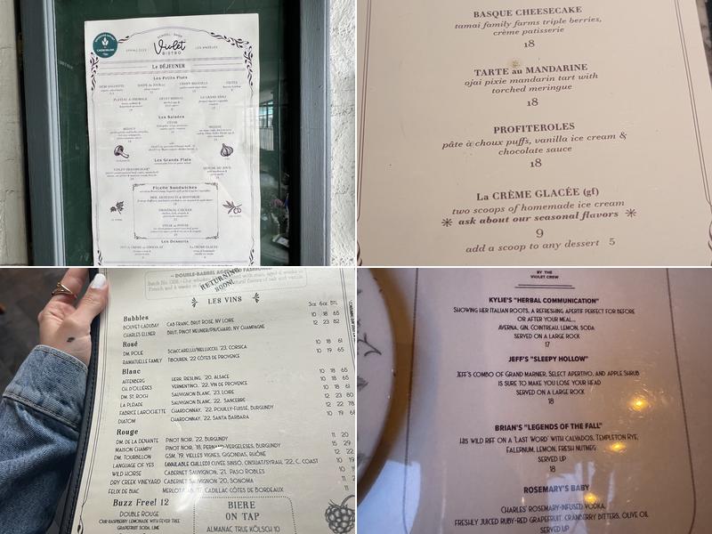 Violet L.A. Menu