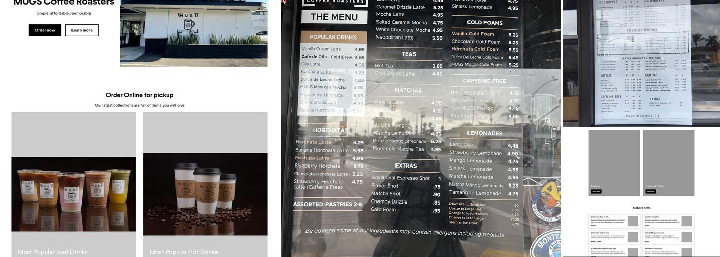 MUGS Coffee Roasters Menu