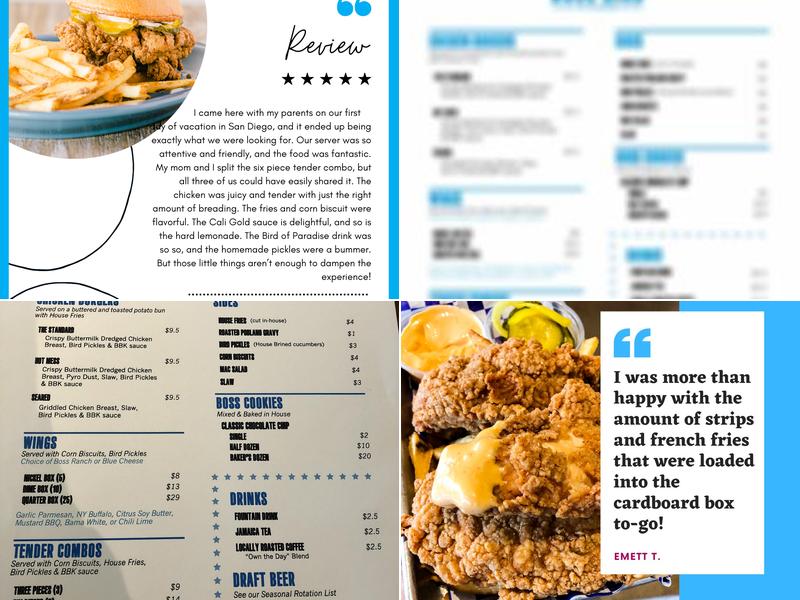 Boss Bird Kitchen Menu