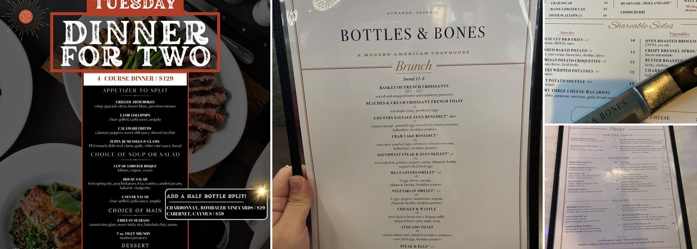 Bottles & Bones Menu