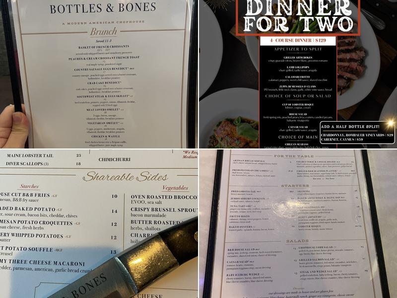 Bottles & Bones Menu