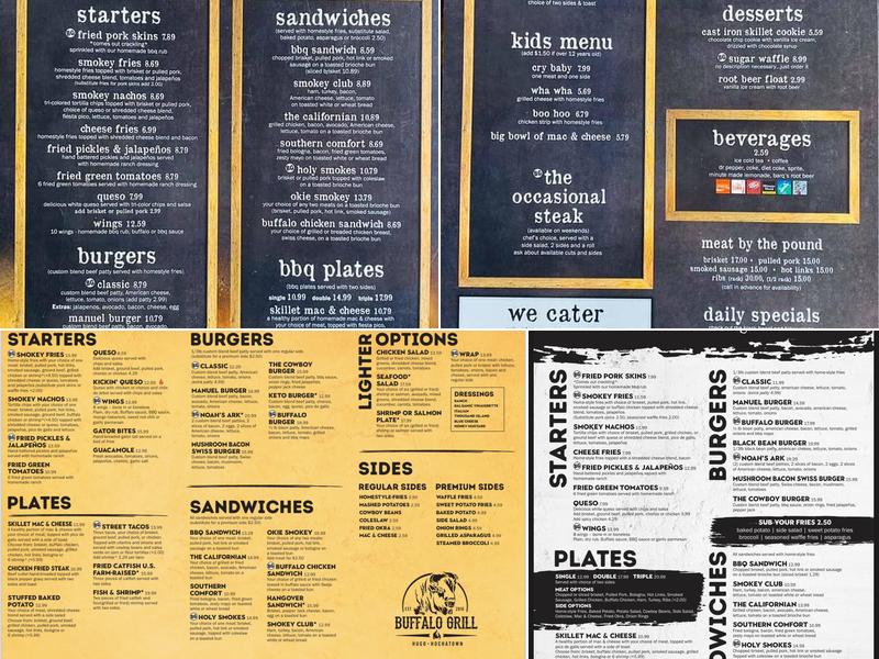 Buffalo Grill, LLC - Hochatown Menu