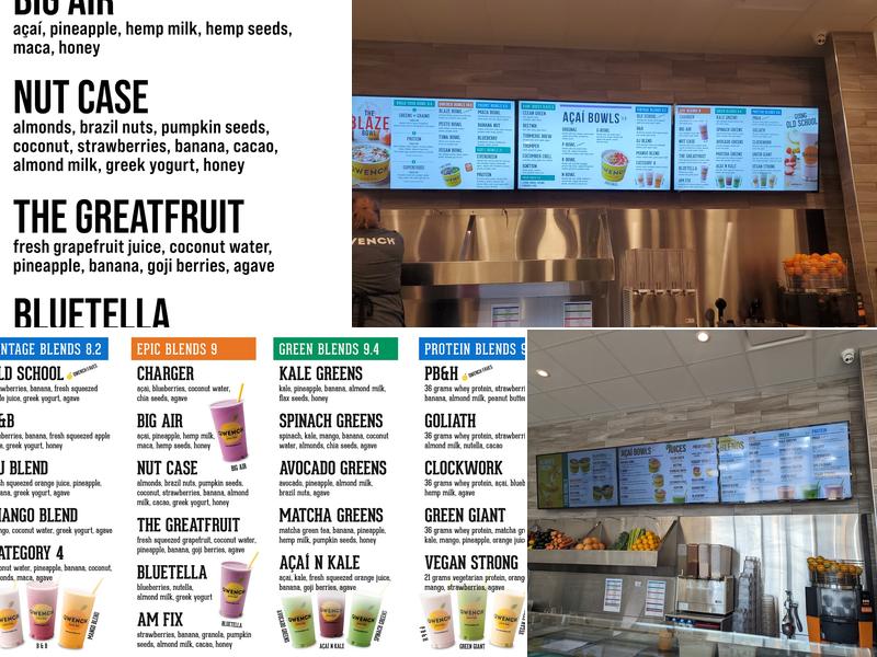Qwench Juice Bar Menu