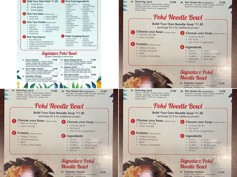 Poke N' Ramen Menu