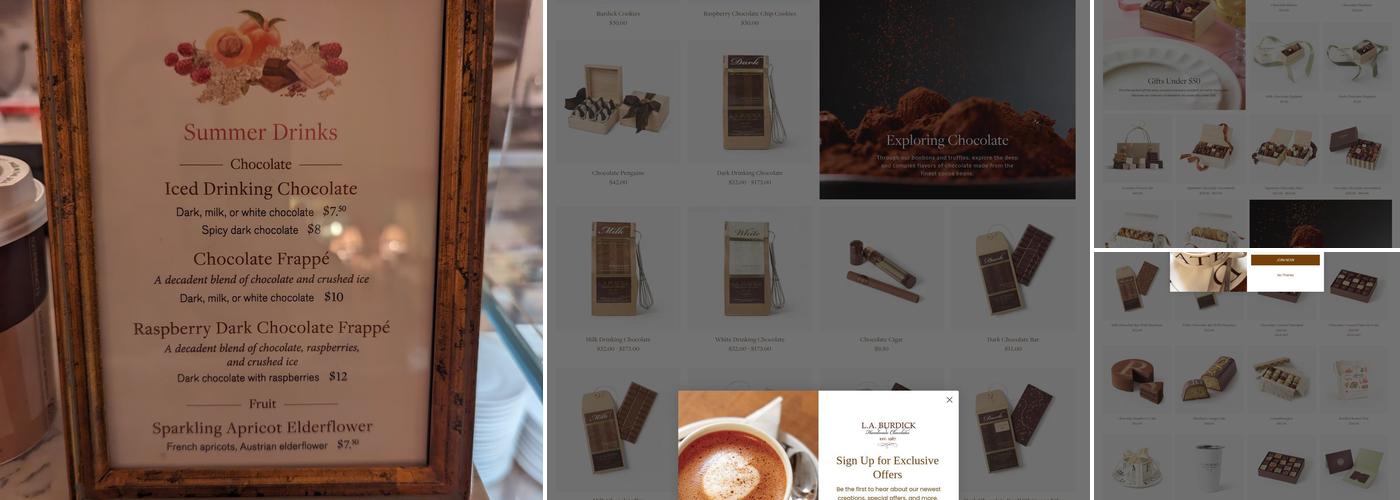 L.A. Burdick Handmade Chocolates Menu