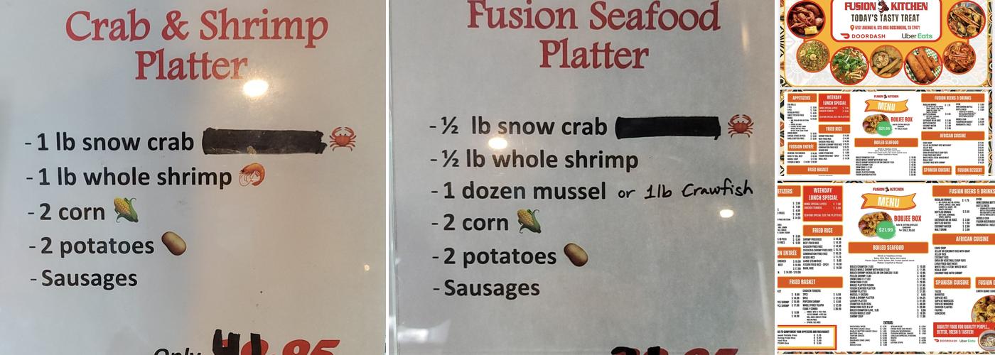 Fusion Kitchen Restaurant Menu