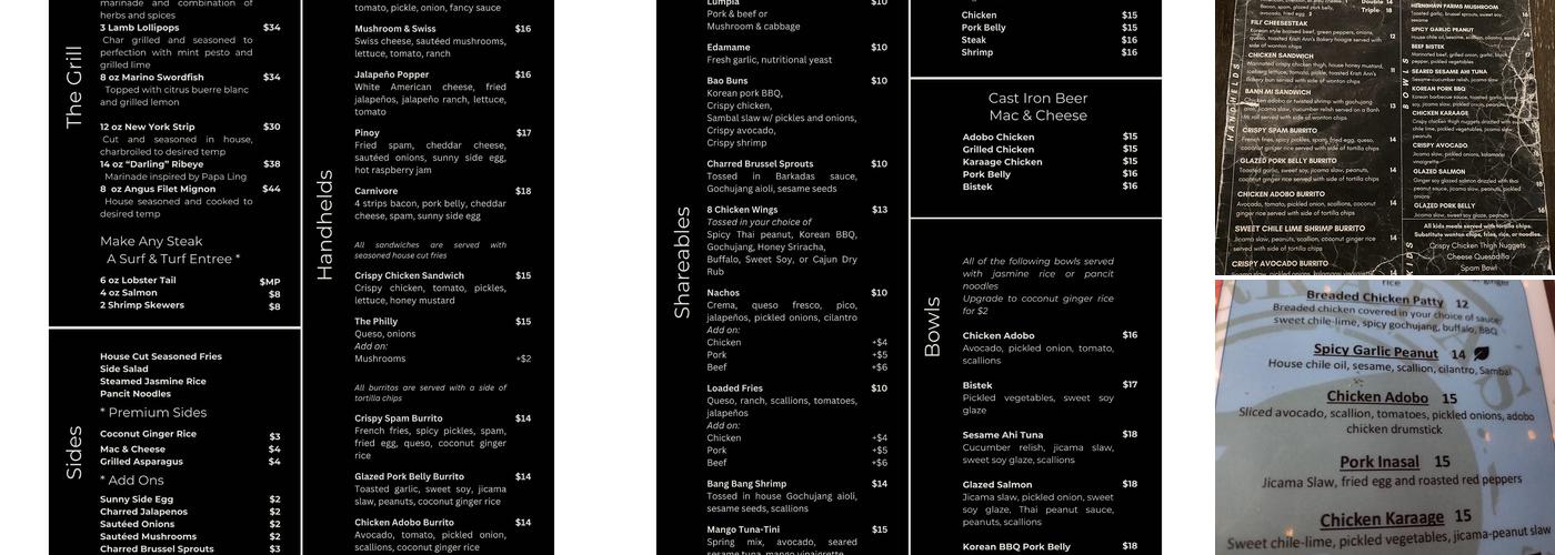 Barkadas Restaurant Menu