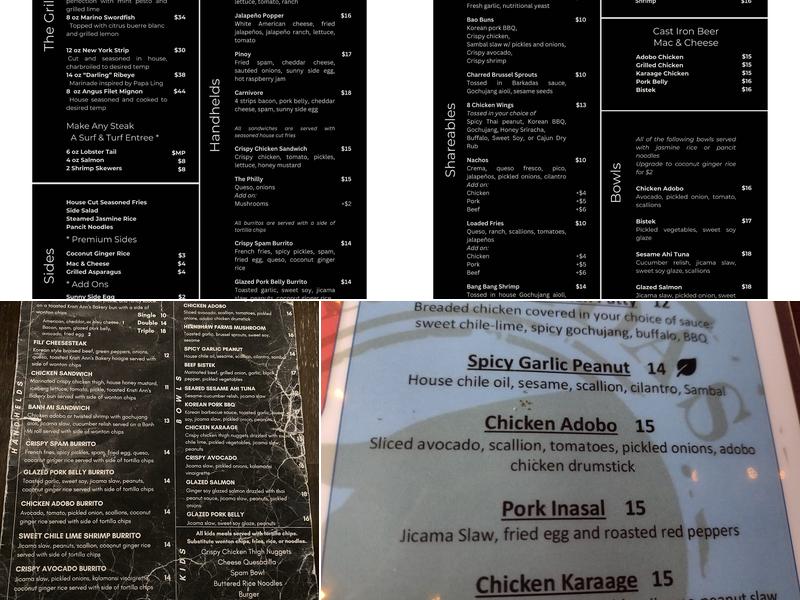Barkadas Restaurant Menu