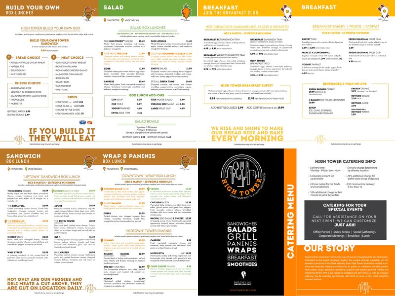 High Tower Cafe Menu