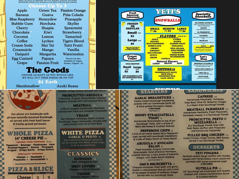 Skatebird Miami Menu