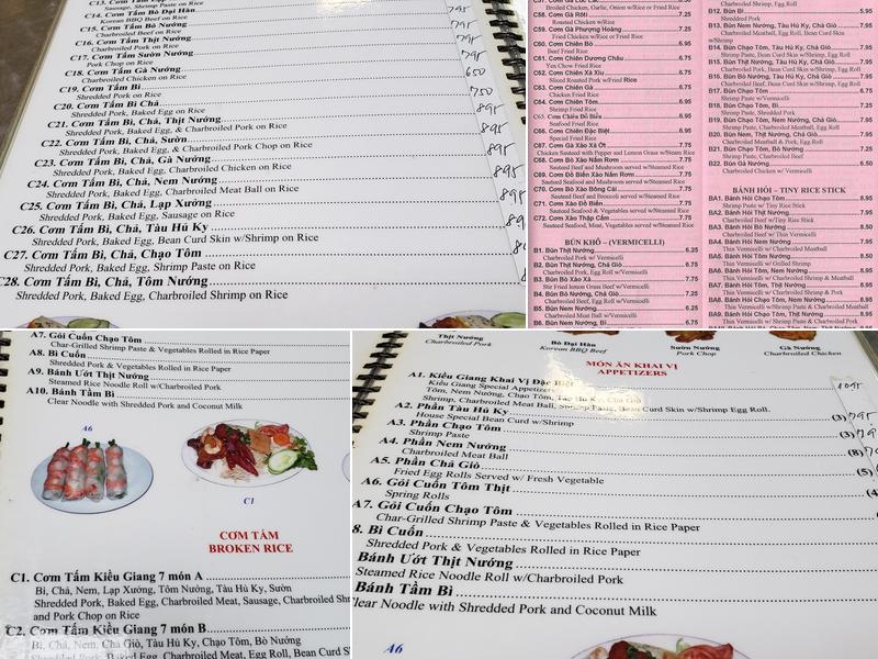 Com Tam Kieu Giang Menu
