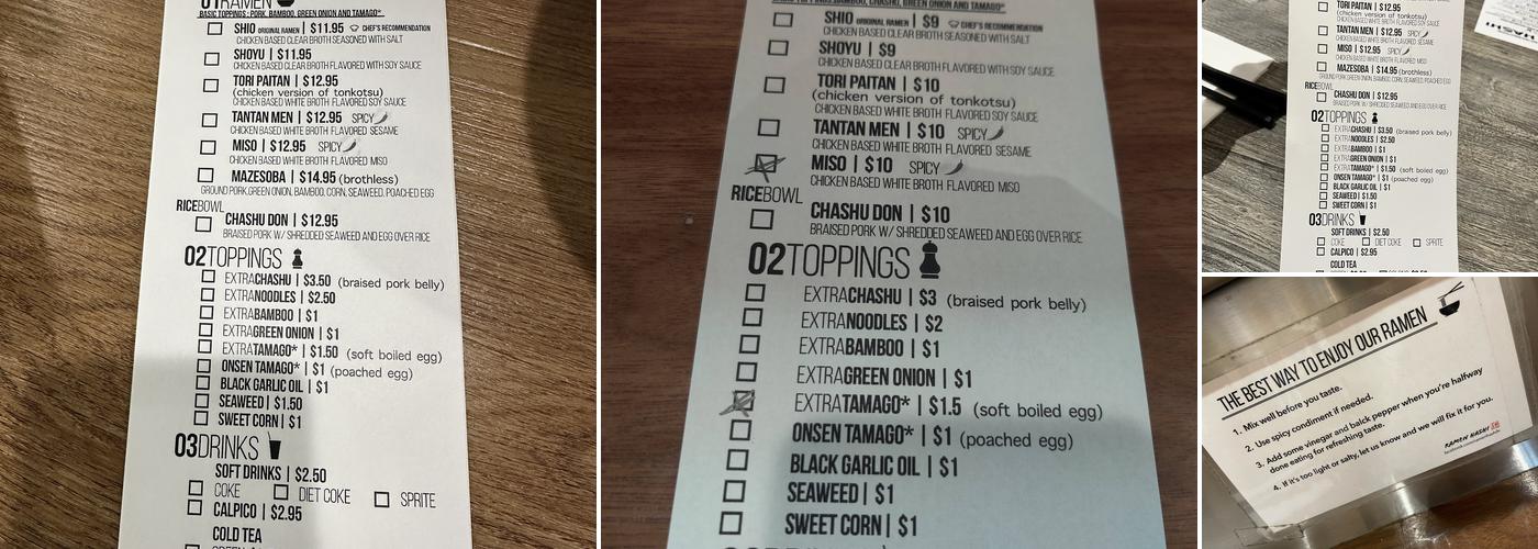 Ramen Hashi Menu
