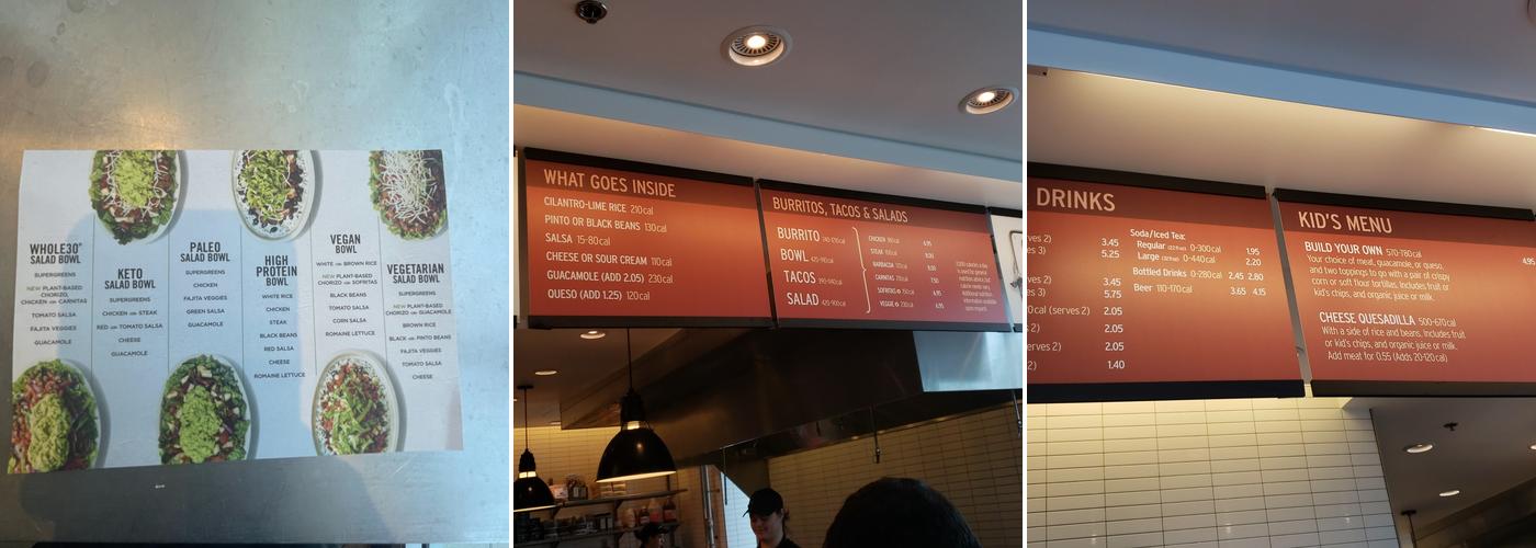 Chipotle Mexican Grill Menu