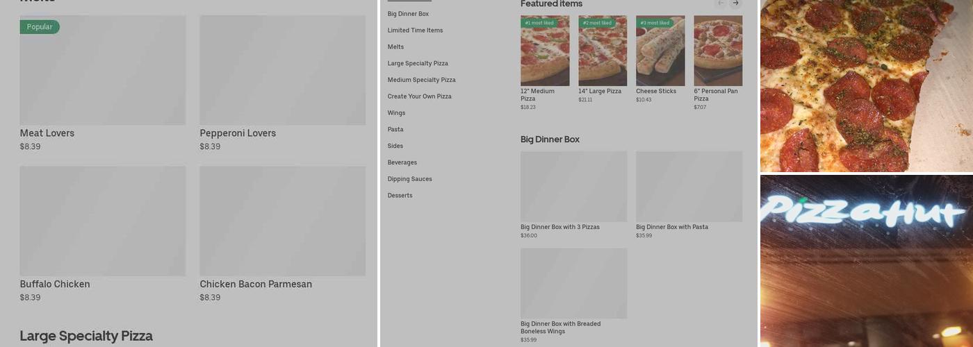 Pizza Hut Menu