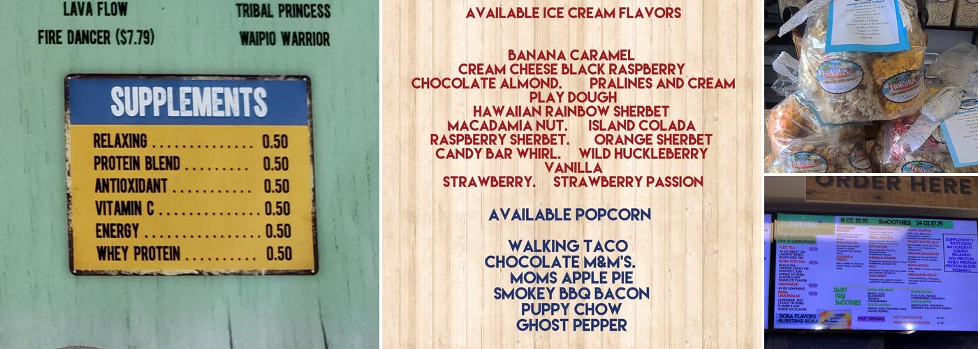 Hokulia Shave Ice Olathe-KS/Patrick Maries Treaterie Menu