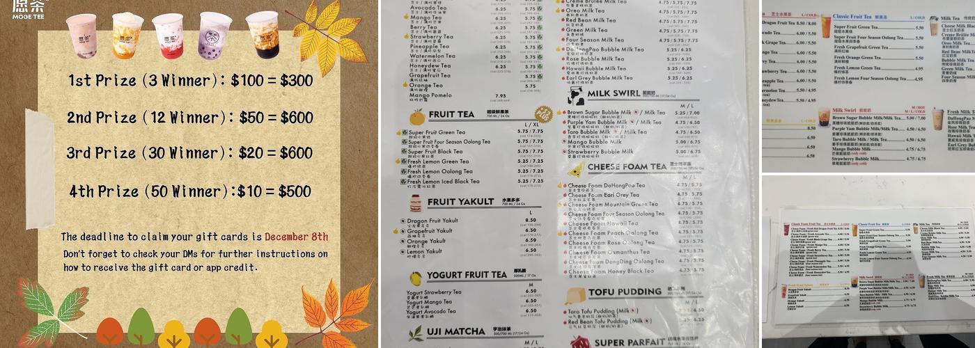 Möge Tee Bayside Menu