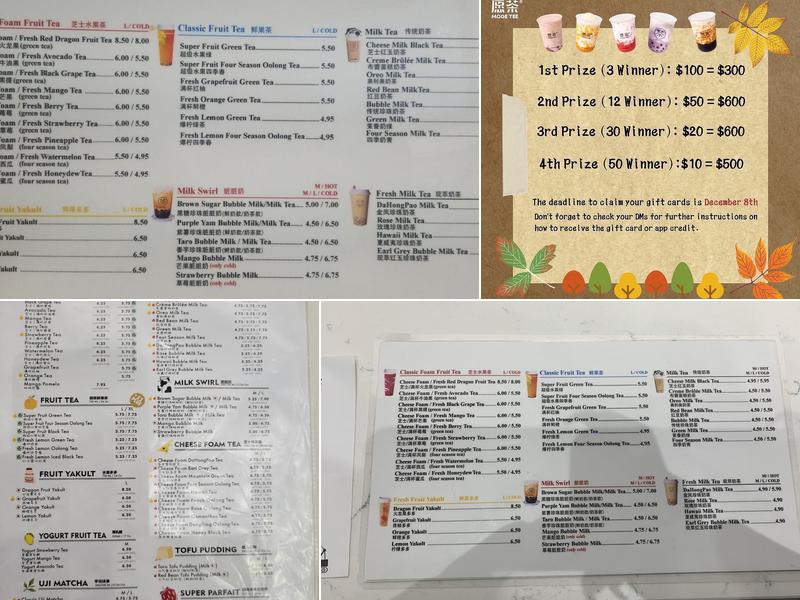 Möge Tee Bayside Menu